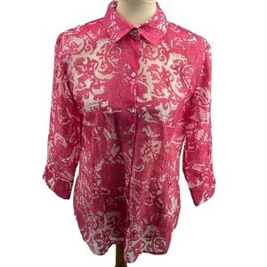 Chicos linen blend blouse jacket size 1